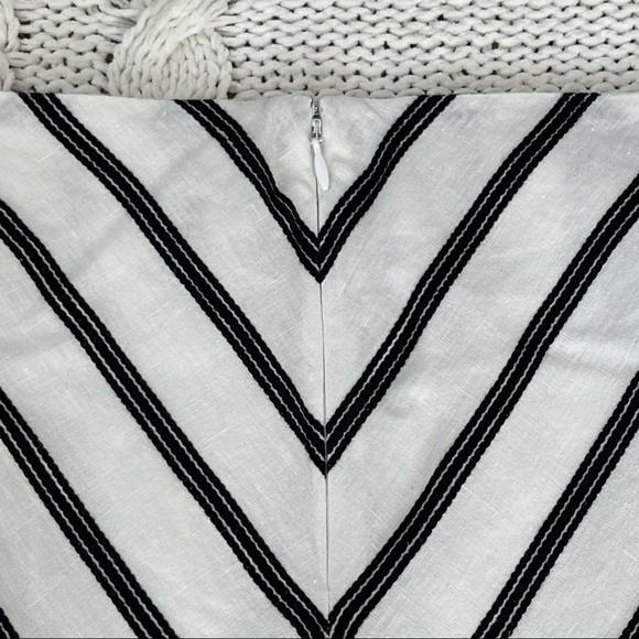 Talbots Linen Blend Black & White Midi Skirt - Picture 2 of 10